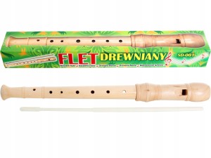 FLET DREWNIANY PROSTY SZKOLNY 8 otworów Podłużny do NAUKI Gry na FLECIE