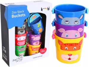 Kubeczki do Wanny PRZELEWOWE WIADERKA DO KĄPIELI Zwierzątka 6 szt