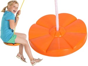 OKRĄGŁA HUŚTAWKA STOKROTKA Ogrodowa Deska Kwiatek POMARAŃCZOWA