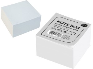 INTERDRUK KOSTKA Papierowa biała 85x85x35 KLEJONA