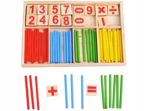 PATYCZKI do Nauki Liczenia Drewniane LICZYDŁO Cyferki + Znaki Matematyczne