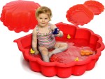 CZERWONA Duża PIASKOWNICA OGRODOWA Muszelka Zamykana 2w1 BASEN Brodzik
