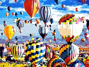 Malowanie Po Numerach BALONY 50x40 OBRAZ