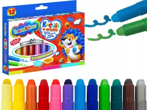BAMBINO Wykręcane KREDKI w Sztyfcie 12 Kolorów