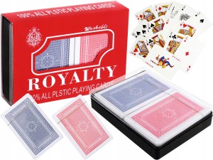 Klasyczne KARTY DO GRY Powlekane 2 Talie Poker KOMPLET
