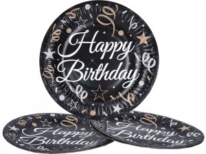 TALERZYKI Papierowe HAPPY BIRTHDAY Urodziny 6 szt.
