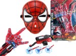 ZESTAW Spiderman STRZELAJĄCA Rękawica WYRZUTNIA Maska SPIDER-MAN