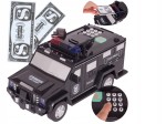 SKARBONKA SEJF AUTO WÓZ POLICJA BANKNOTY MONETY NA KOD RADIOWÓZ DLA DZIECI