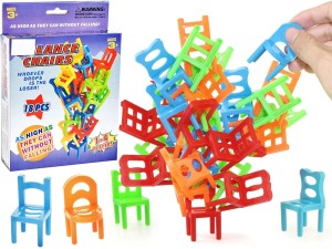 Zręcznościowa Gra Rodzinna SPADAJĄCE KRZESŁA Krzesło na Szczyt Stołki 18 el