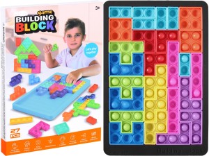 UKŁADANKA Klocki TETRIS POP IT Puzzle Bąbelki 27 Elementów