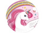 Papierowe TALERZYKI Urodzinowe JEDNOROŻEC Na Urodziny unicorn TĘCZA 8 szt.
