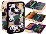 COOLPACK Potrójny Piórnik z Wyposażeniem JUMPER 3 Panda Gang TRZYKOMOROWY