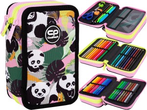 COOLPACK Potrójny Piórnik z Wyposażeniem JUMPER 3 Panda Gang TRZYKOMOROWY