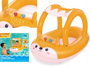 BESTWAY ŁÓDKA Z DASZKIEM przeciwsłonecznym UV ponton materac Lisek LIS 94cm