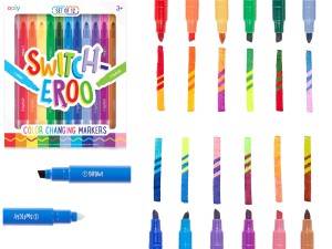 OOLY FLAMASTRY ZMIENIAJĄCE KOLOR 12  KOLORÓW sztuk SWITCHEROO Mazaki
