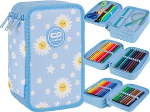 COOLPACK Potrójny Piórnik z Wyposażeniem JUMPER 3 Daisy Sun TRZYKOMOROWY