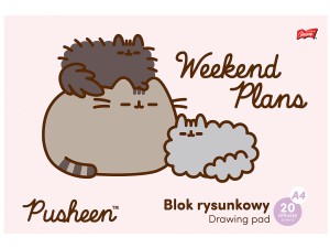 PUSHEEN THE CAT BLOK RYSUNKOWY A4 BIAŁY 20 Arkuszy KOT Kotek