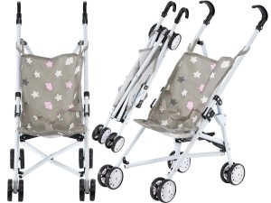 Spacerówka Dla Lalek Zabawkowy WÓZEK SPACEROWY Składany PARASOLKA