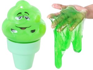 SLIME LODY W ROŻKU Masa Plastyczna Rozciągliwa Brokatowy Glut