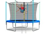 Ogrodowa TRAMPOLINA DLA DZIECI Do Skakania z Siatką i Drabinką 305cm