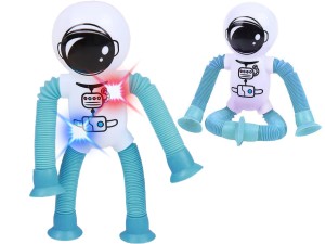 TELESKOPOWA Przyssawka ASTRONAUTA Figurka SPRĘŻYNKA Świeci LED Sprężynowa
