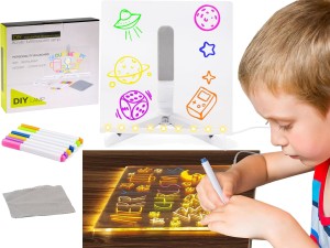Świecąca TABLICA AKRYLOWA DO PISANIA Rysowania LED z podświetlanym stojakiem
