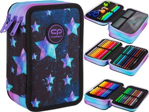 COOLPACK Potrójny Piórnik z Wyposażeniem JUMPER 3 STAR NIGHT TRZYKOMOROWY