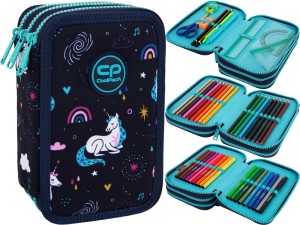 COOLPACK Potrójny Piórnik z Wyposażeniem JUMPER 3 Mrs Unicorn TRZYKOMOROWY