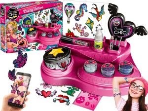 CLEMENTONI Zestaw Crazy Chic do robienia tatuażów SZALONE TATUAŻE Brokatowe