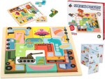 UKŁADANKA DREWNIANA LOGICZNA POMYSŁOWY SKRZAT SPRYTNE POJAZDY AUTKA Tetris