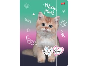 TECZKA z GUMKĄ Szkolna A4 MY LITTLE FRIEND Na Dokumenty Kot KITTY PARTY