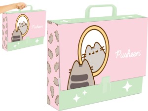 PUSHEEN Pink SZKOLNA Teczka XL z RĄCZKĄ C4 Sztywna A4 GRUBA 9 cm The CAT