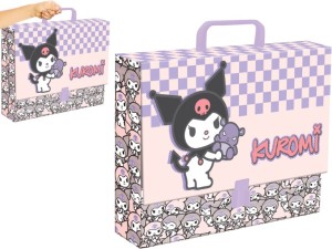 KUROMI Pink SZKOLNA Teczka XL z RĄCZKĄ C4 Sztywna A4 GRUBA 9 cm Hello Kitty