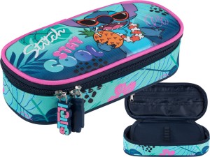 STITCH PIÓRNIK Szkolny JEDNOKOMOROWY Usztywniany Saszetka STAY COOL Disney