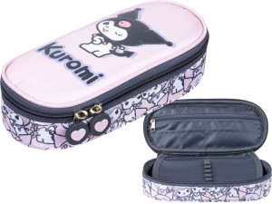 KUROMI Pink PIÓRNIK Szkolny JEDNOKOMOROWY Usztywniany Saszetka St. Majewski