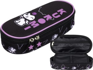 KUROMI Black PIÓRNIK Szkolny JEDNOKOMOROWY Usztywniany Saszetka Majewski