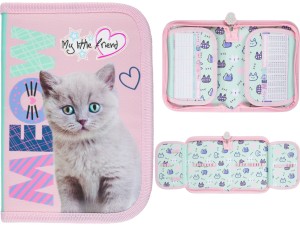 My Little Friend PIÓRNIK Szkolny Dwuklapkowy ROZKŁADANY Fluffy Kitty KOT