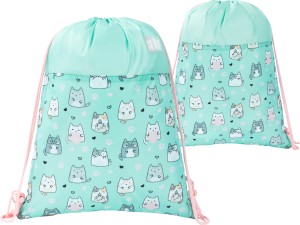 ST.RIGHT Szkolny WOREK Na Buty Obuwie STRÓJ Gimnastyczny CHARMING CATS Koty