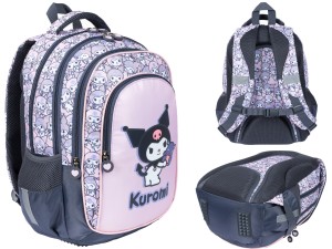 KUROMI Pink PLECAK SZKOLNY dla DZIEWCZYNKI 4-komorowy BPL58 Tornister 1-3