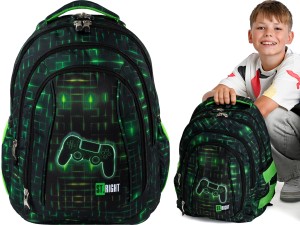 ST.RIGHT Młodzieżowy PLECAK Szkolny 4komorowy TORNISTER DLA CHŁOPCA PIKSELE