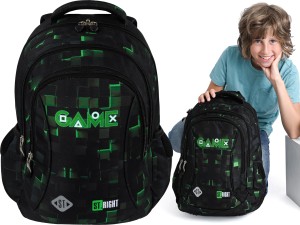 ST.RIGHT PLECAK Szkolny 3-komorowy TORNISTER GAME DLA CHŁOPCA 1-3 PIKSELE