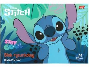 STITCH i LILO Szkolny Blok RYSUNKOWY A4 BIAŁY 20 Arkuszy STAY COOL