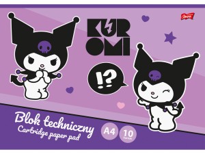 KUROMI Szkolny BLOK TECHNICZNY A4 BIAŁY 10 Kartek 190 g/m² HELLO KITTY