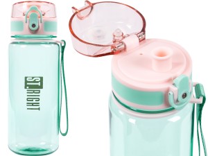 ST.RIGHT Szkolny BIDON na Wodę Butelka do Picia TRITAN MINT&PINK 500ml 0,5L
