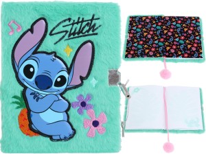 DISNEY WŁOCHATY PAMIĘTNIK STITCH Z KŁÓDKĄ włochacz 96 kartek NOTES A5