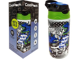 COOLPACK Butelka Termiczna BONO Bidon Metalowy 350 ml TERMOS T-Rex Dinozaur