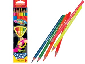 COLORINO KREDKI OŁÓWKOWE trójkątne NEON 6 kol. 