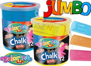 COLORINO KREDA w wiaderku JUMBO KOLOROWA 12 sztuk